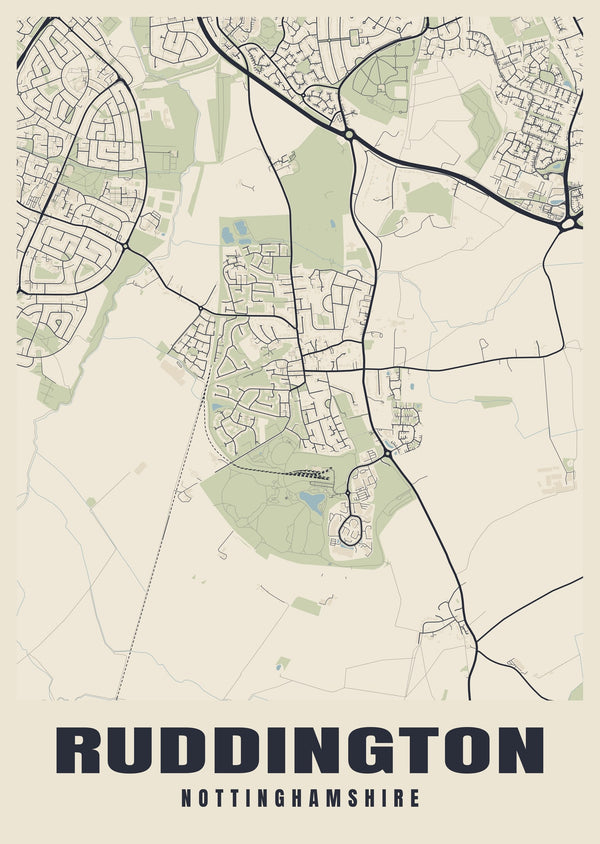 Ruddington Street Map Poster