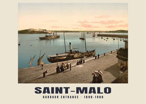 Harbour Entrance, Saint-Malo — 1890–1900 · Vintage photochrom print