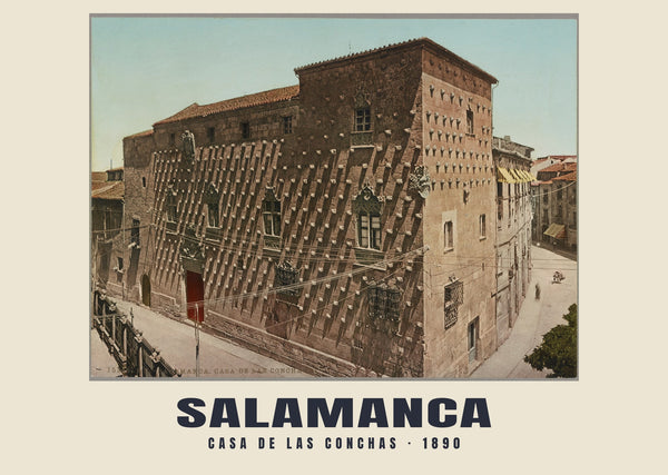 Casa de las Conchas, Salamanca — 1890 · Vintage photochrom print