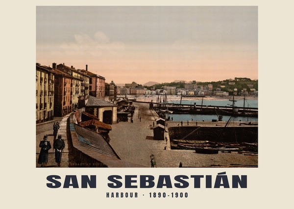 Harbour, San Sebastián — 1890–1900 · Vintage photochrom print