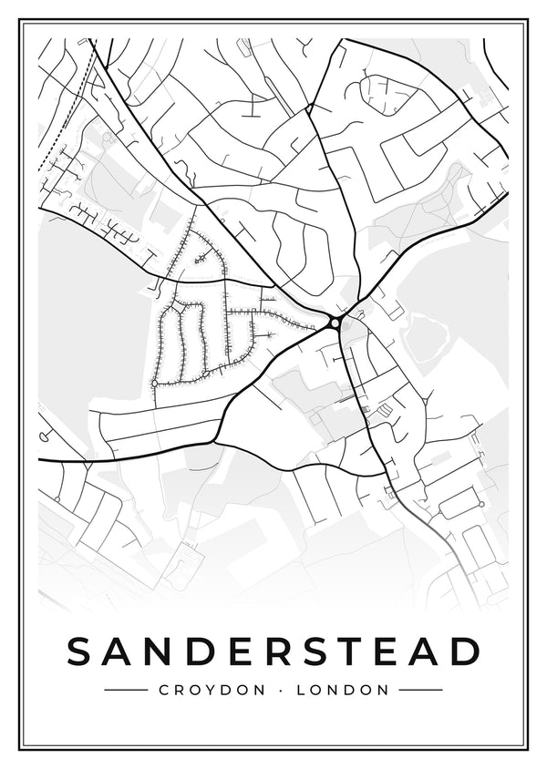 Sanderstead Street Map Poster