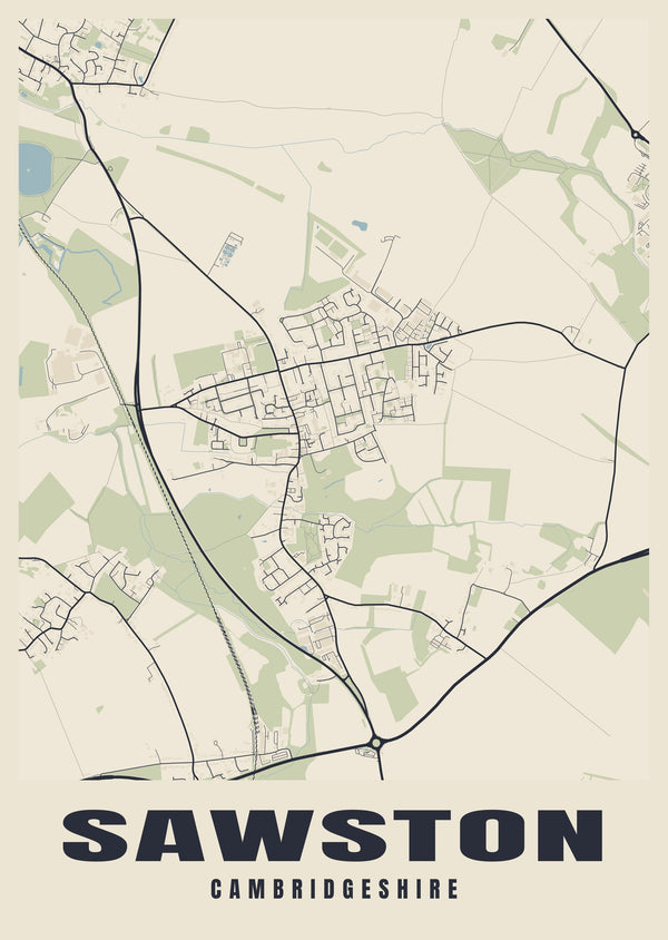 Sawston Street Map Poster