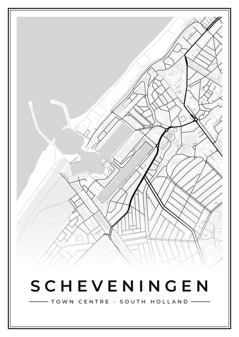 Scheveningen Town Centre Street Map Poster