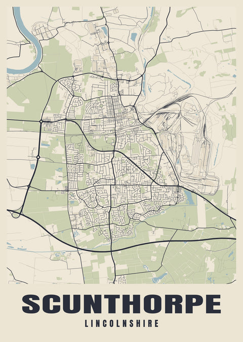 Scunthorpe Street Map Poster