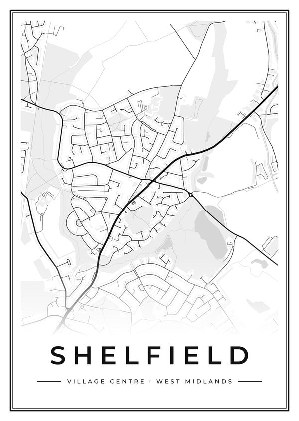 Shelfield Village Centre Street Map Poster