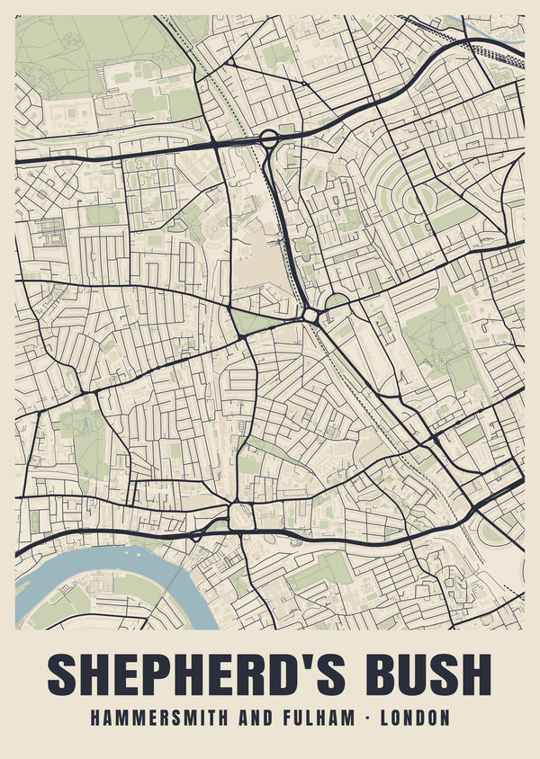 Shepherd's Bush Heritage Street Map Poster