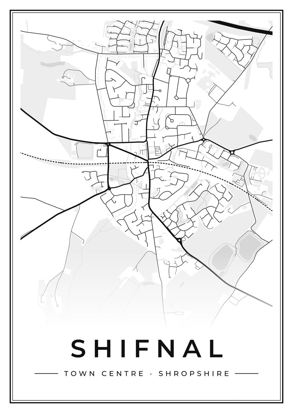 Shifnal Town Centre Street Map Poster