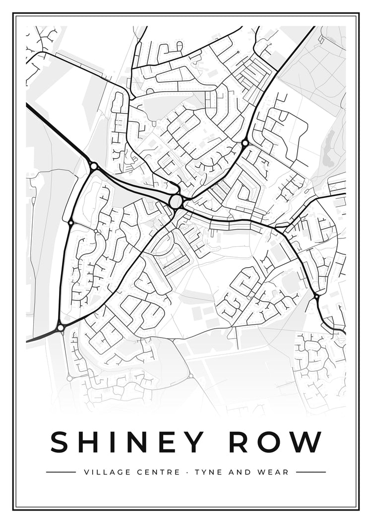 Shiney Row Village Centre Street Map Poster