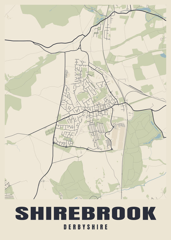 Shirebrook Street Map Poster