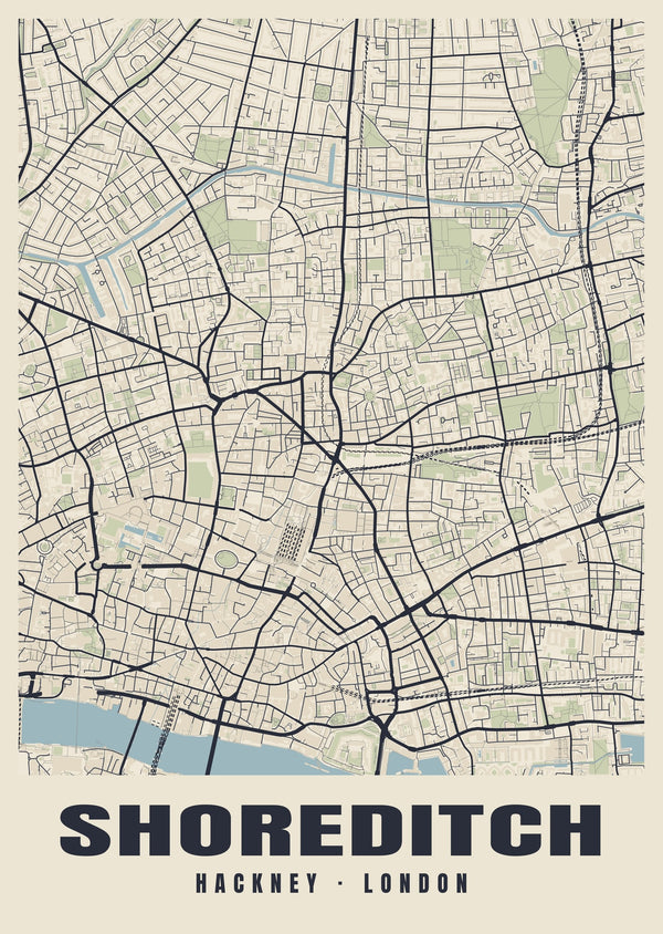 Shoreditch Heritage Street Map Poster