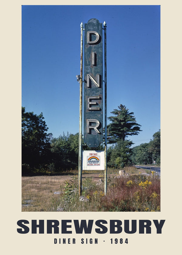 Diner Sign, Shrewsbury, Massachusetts — 1984 · Historic photograph print