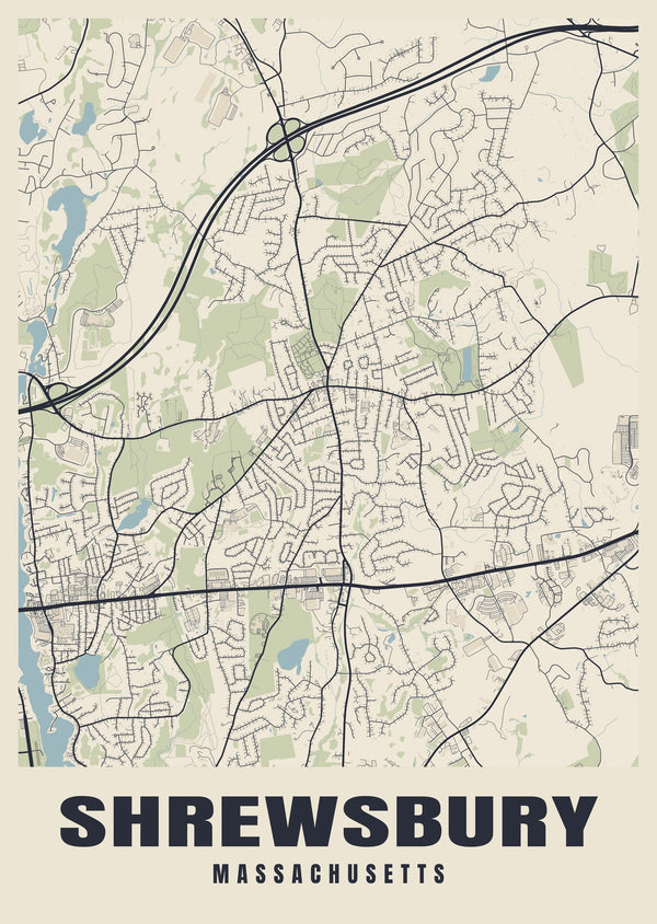 Shrewsbury Street Map Poster