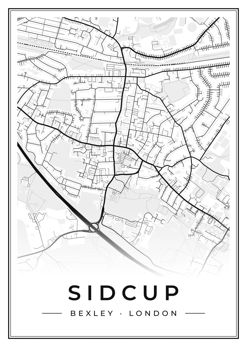 Sidcup Street Map Poster