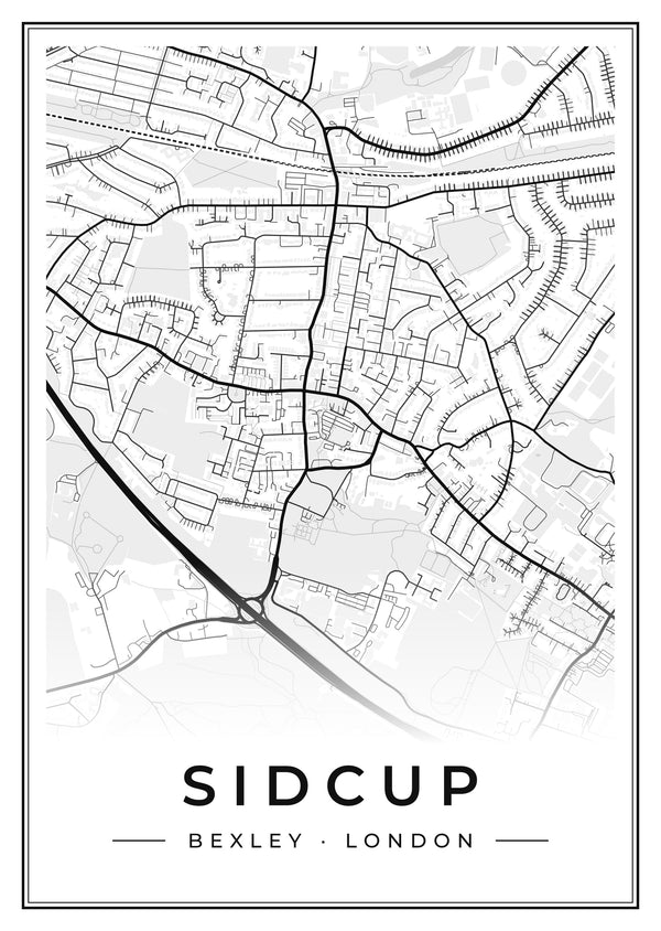 Sidcup Street Map Poster