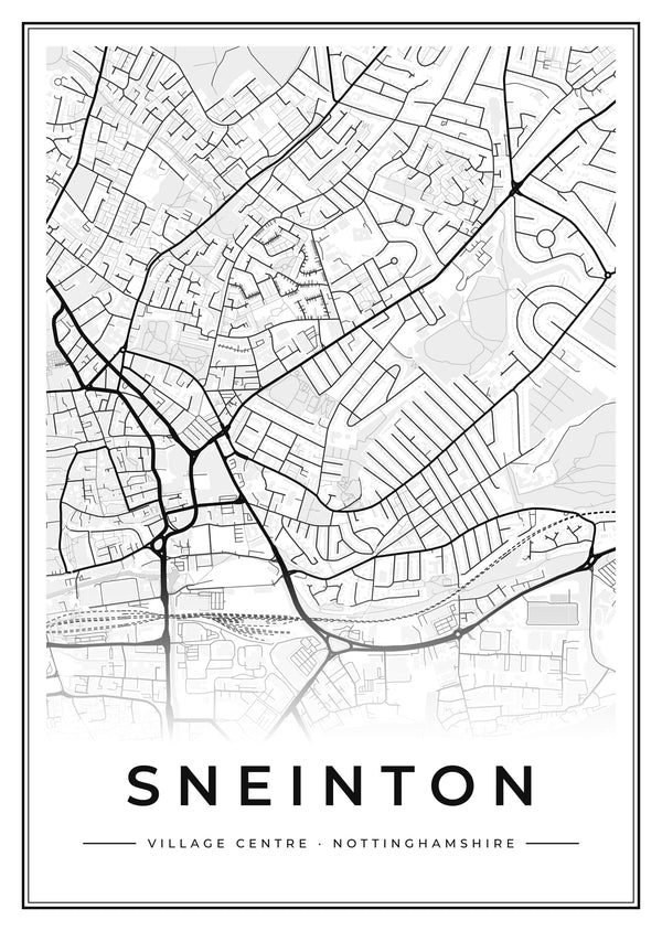 Sneinton Village Centre Street Map Poster