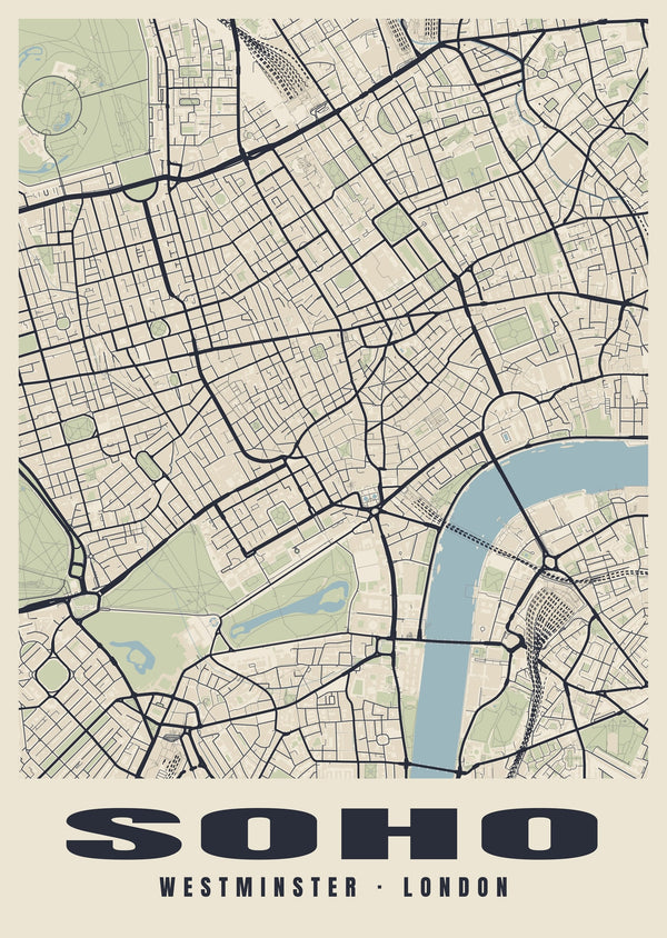 Soho Heritage Street Map Poster