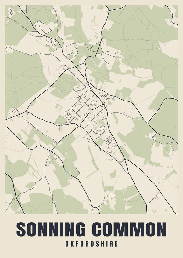 Sonning Common Street Map Poster