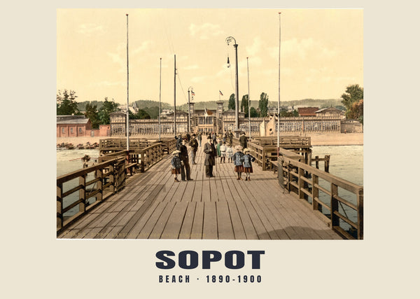 Beach, Sopot — 1890–1900 · Vintage photochrom print