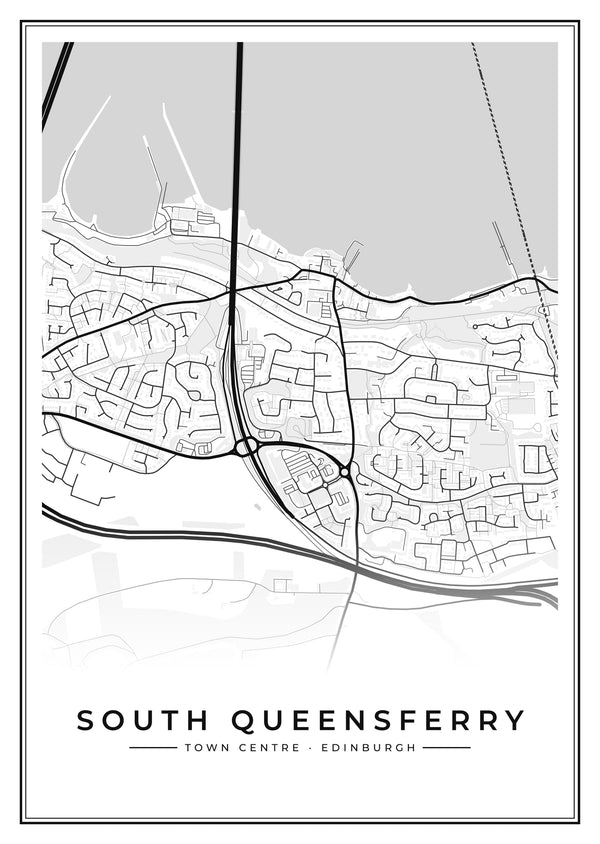 South Queensferry Town Centre Street Map Poster