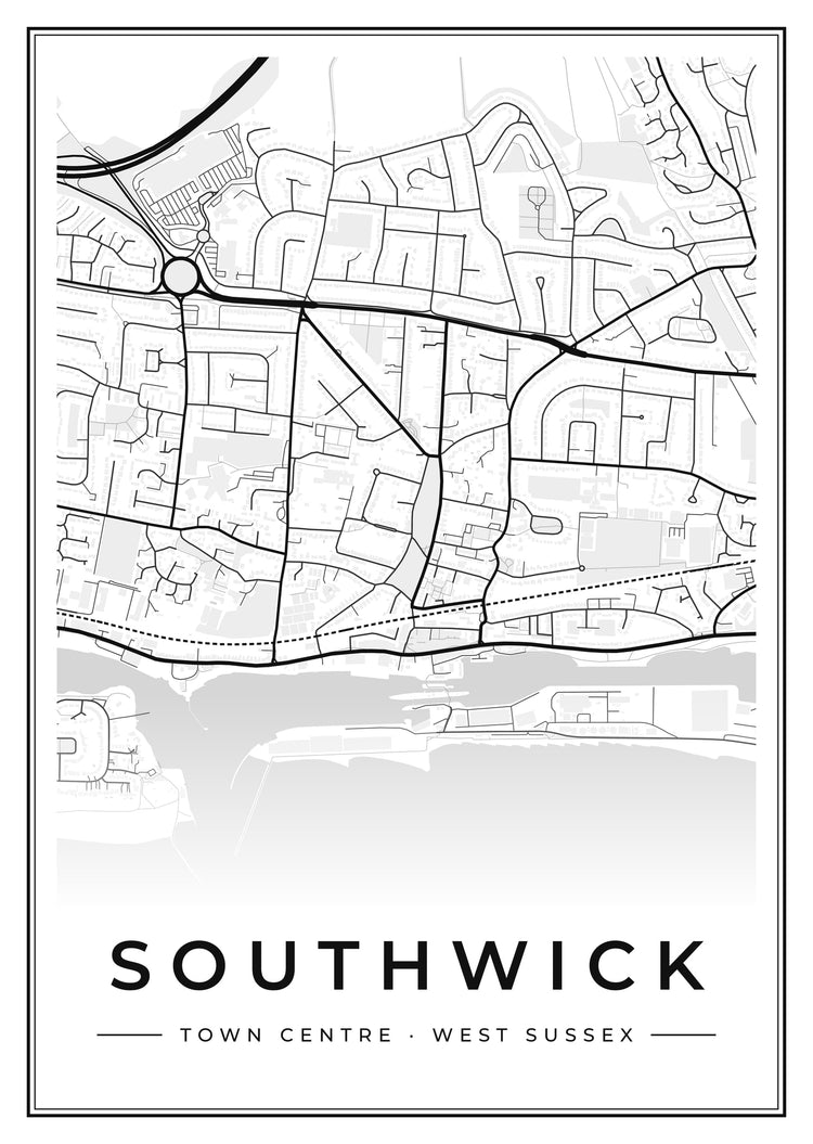 Southwick Town Centre Street Map Poster