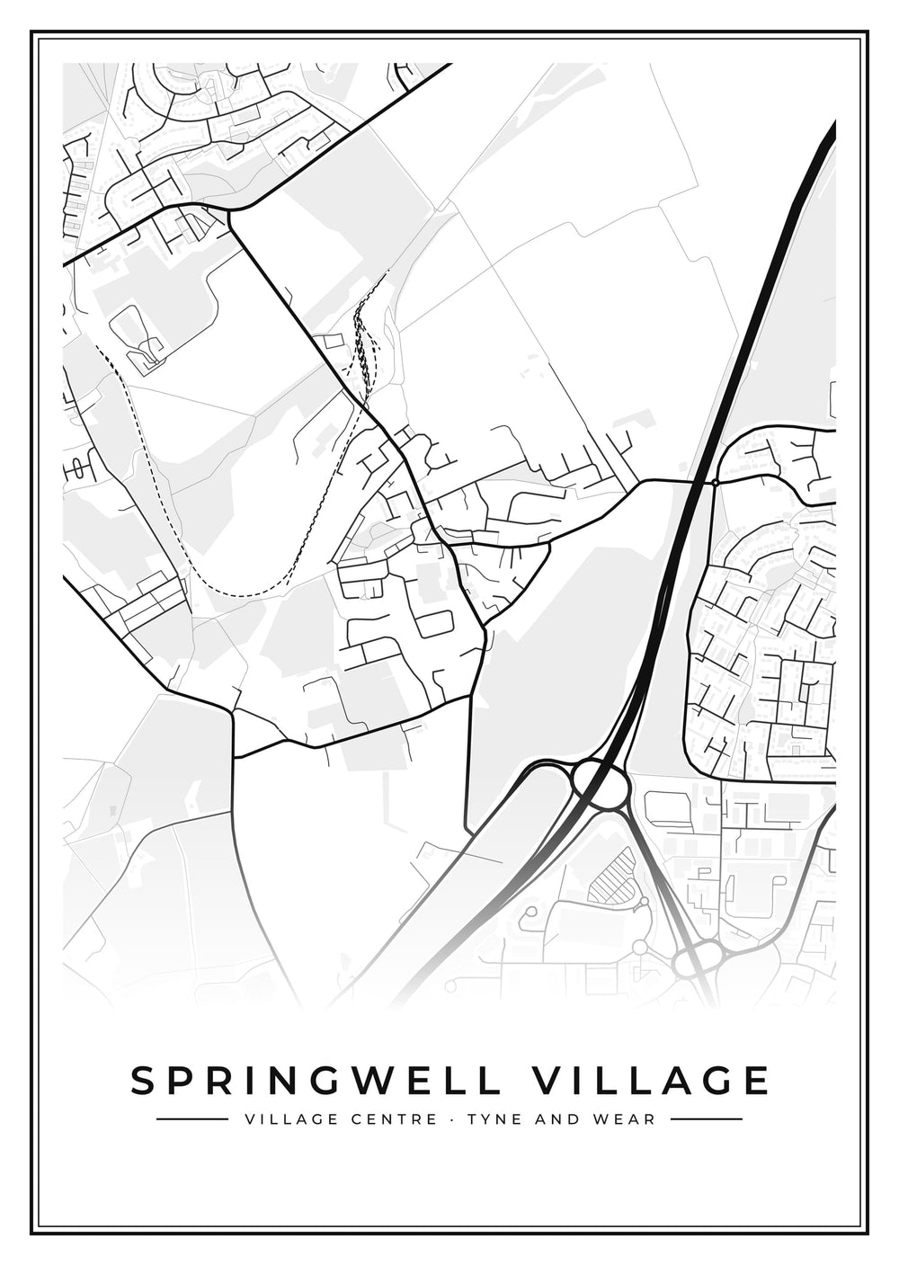 Springwell Village Village Centre Street Map Poster