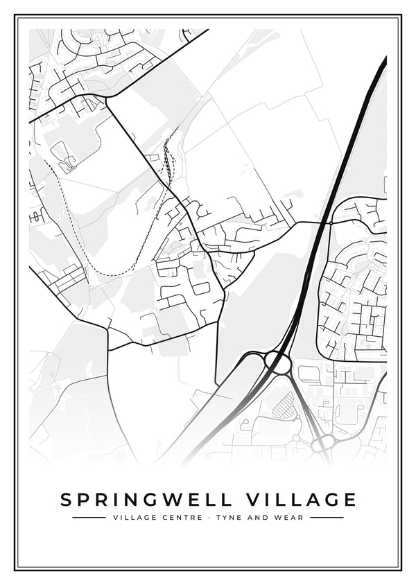 Springwell Village Village Centre Street Map Poster