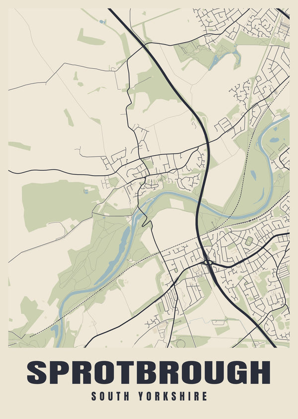 Sprotbrough Street Map Poster
