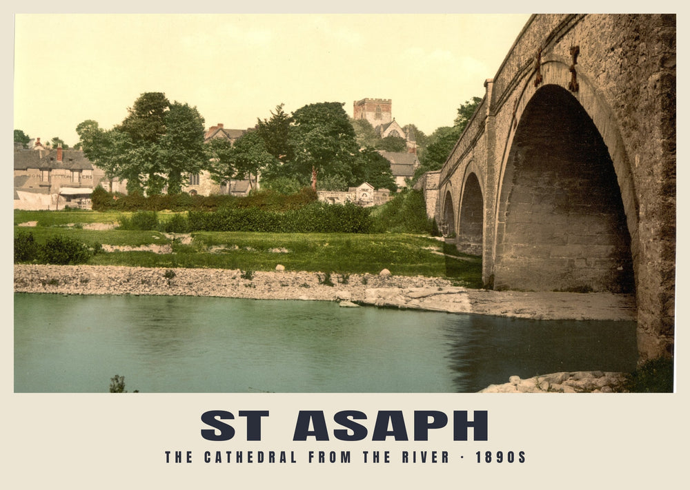 The Cathedral from the River, St Asaph, c. 1890–1900 Heritage Print