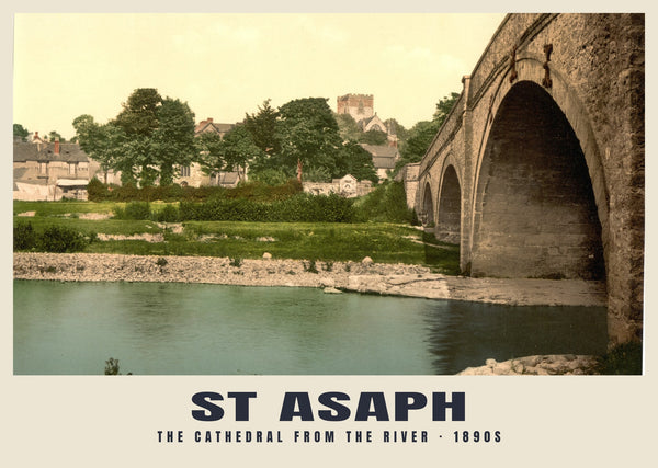 The Cathedral from the River, St Asaph, c. 1890–1900 Heritage Print