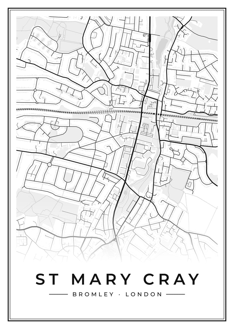 St Mary Cray Street Map Poster