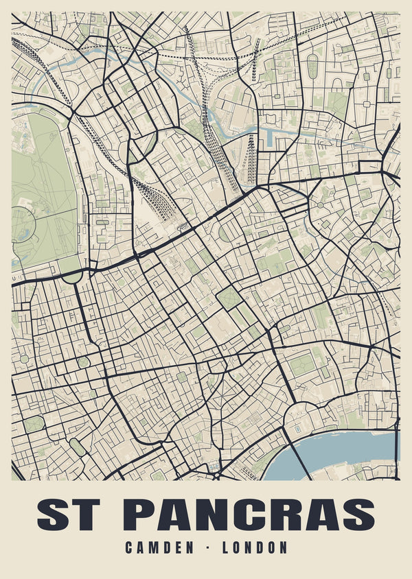 St Pancras Heritage Street Map Poster