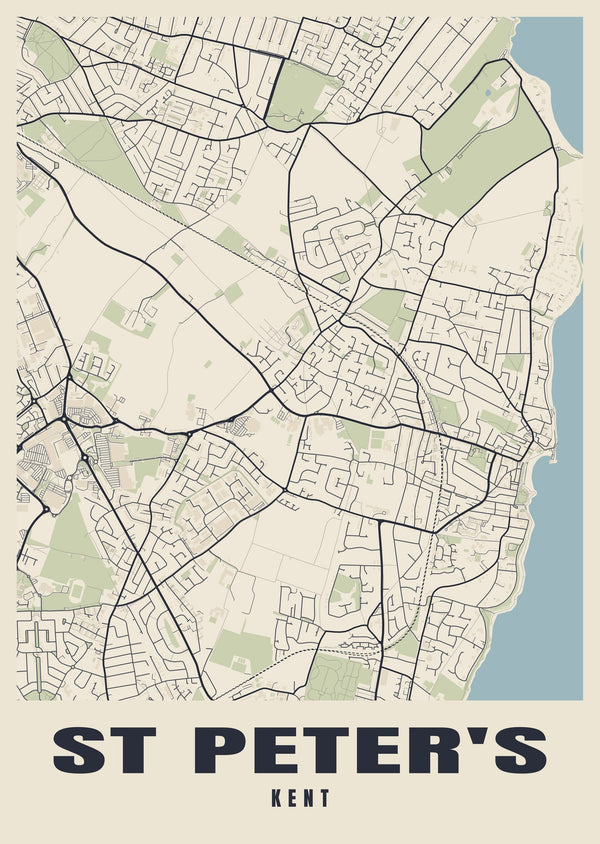 St Peter's Street Map Poster