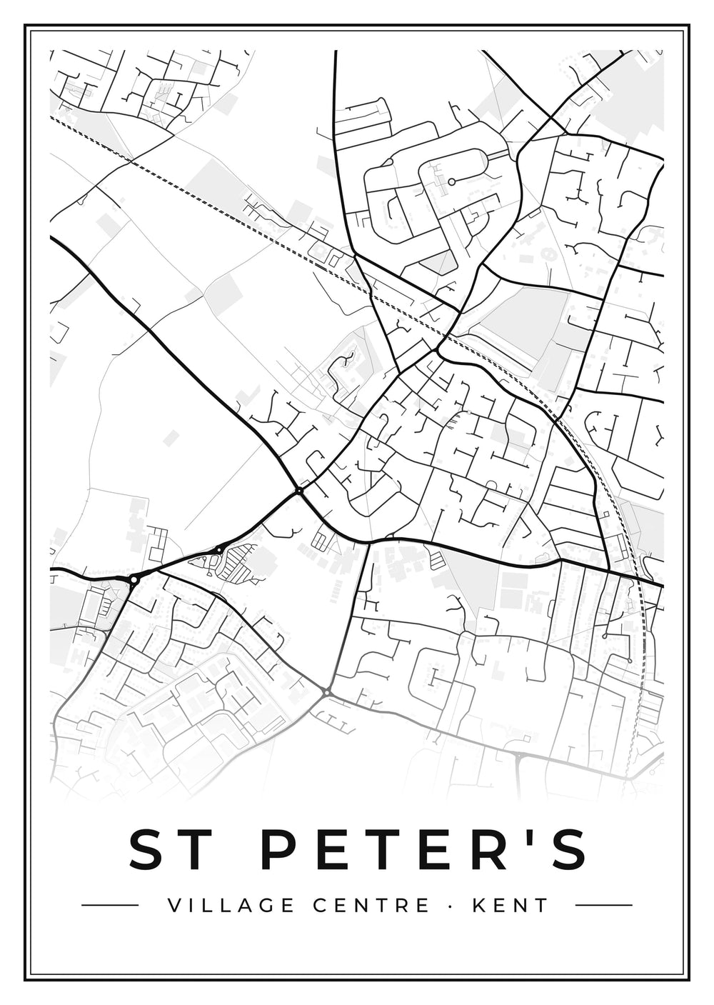 St Peter's Village Centre Street Map Poster