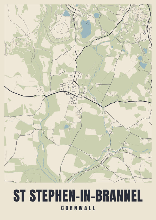 St Stephen-in-Brannel Street Map Poster