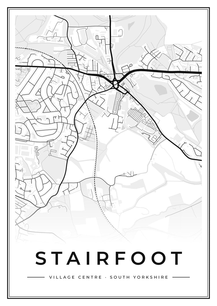 Stairfoot Village Centre Street Map Poster
