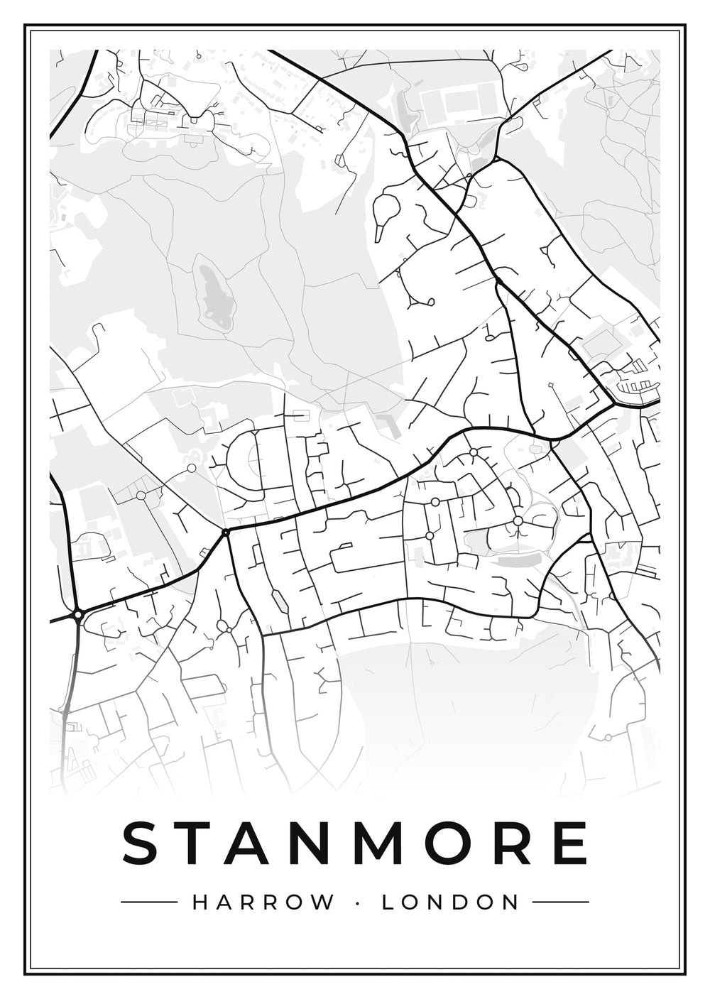 Stanmore Street Map Poster