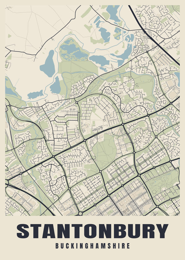 Stantonbury Street Map Poster