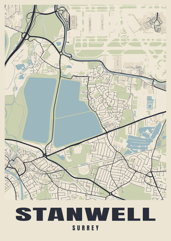 Stanwell Street Map Poster