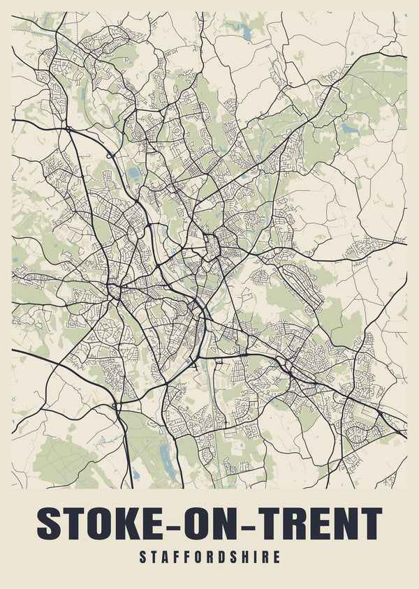 Stoke-on-Trent Street Map Poster