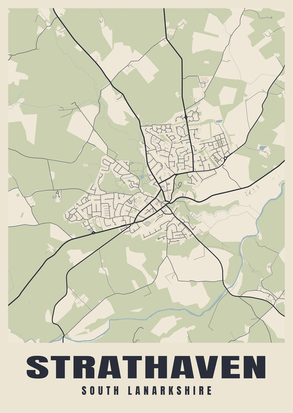 Strathaven Street Map Poster
