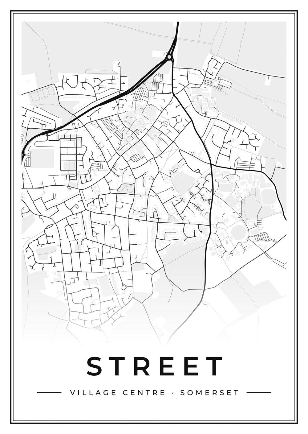 Street Village Centre Street Map Poster