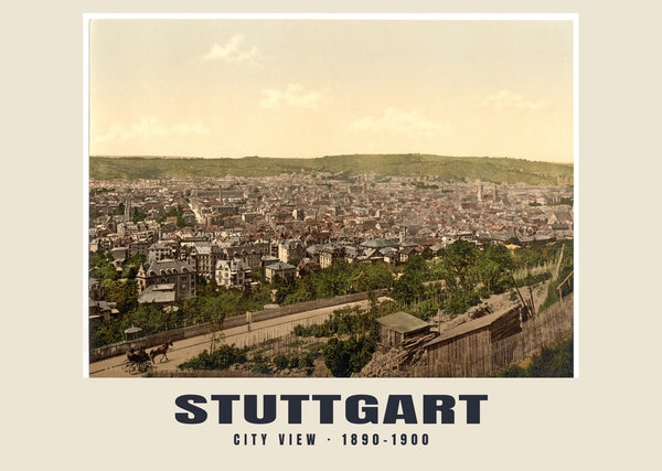 City View, Stuttgart — 1890–1900 · Vintage photochrom print