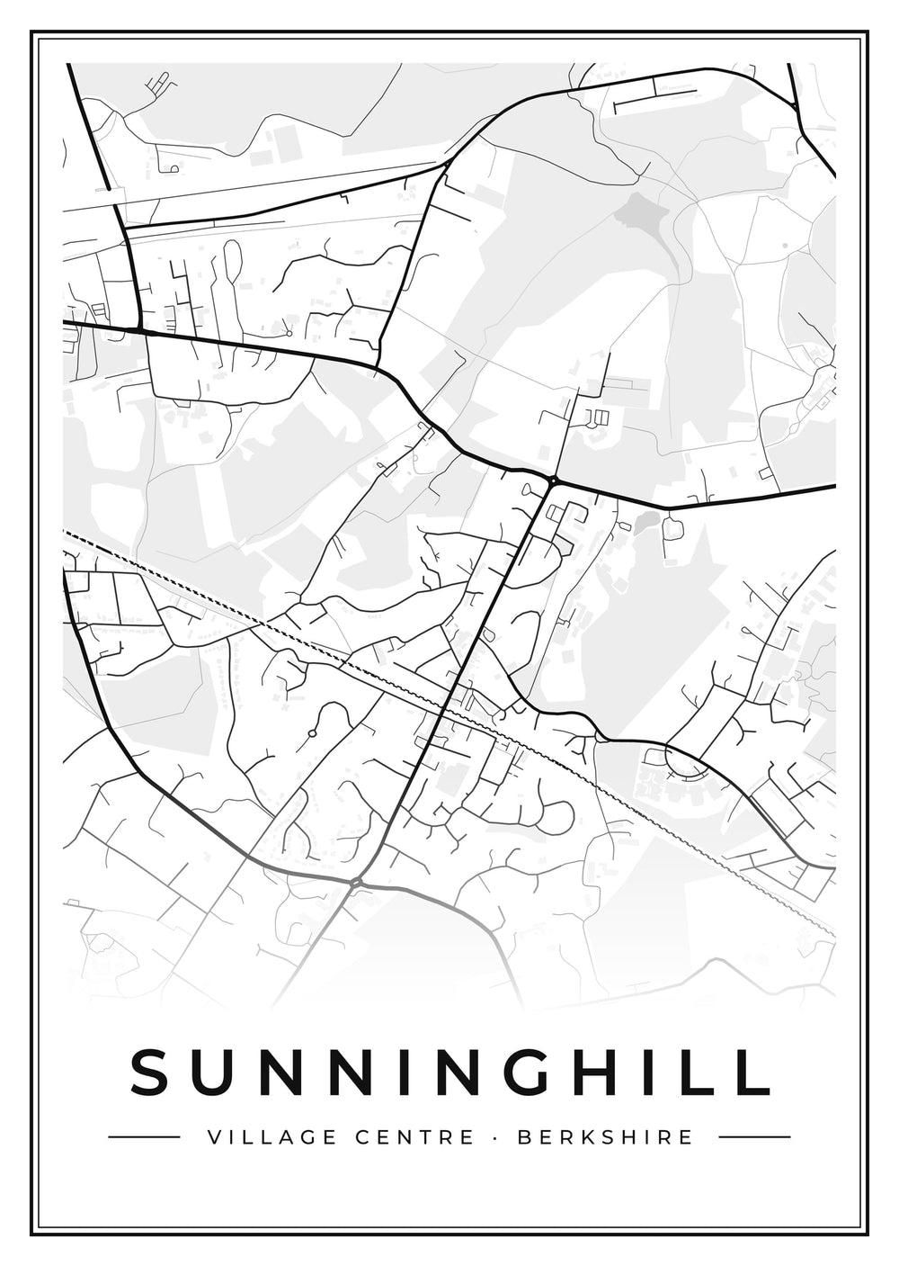Sunninghill Village Centre Street Map Poster