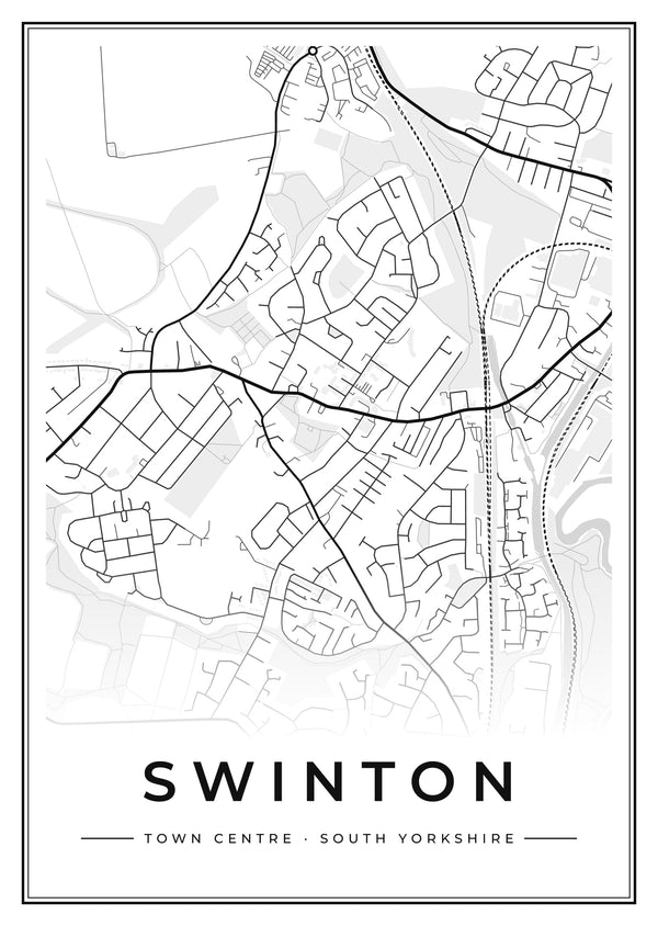Swinton Town Centre Street Map Poster
