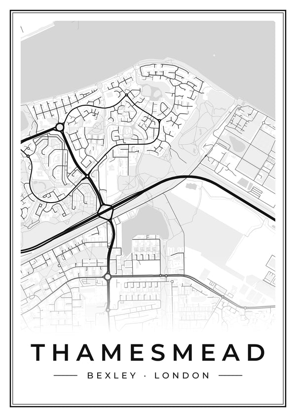 Thamesmead Street Map Poster
