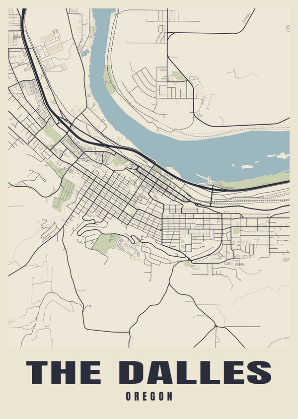 The Dalles Street Map Poster