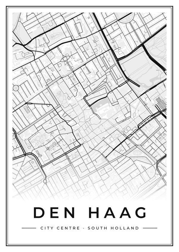 Den Haag City Centre Street Map Poster