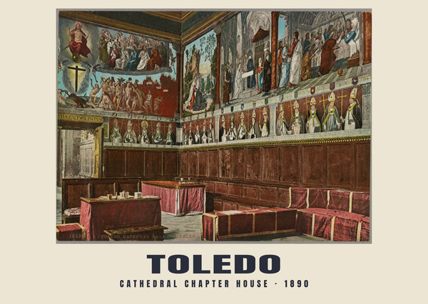 Cathedral Chapter House, Toledo — 1890 · Vintage photochrom print