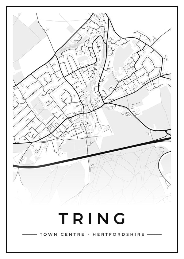 Tring Town Centre Street Map Poster