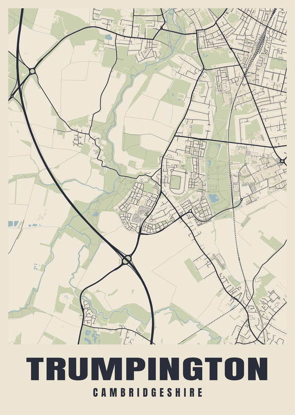 Trumpington Street Map Poster